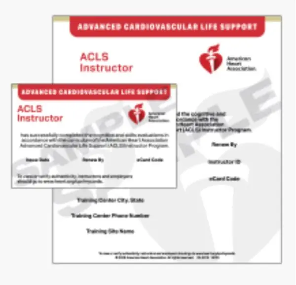 ACLS Instdructor Certification E-Card ACLS Instructor Certification